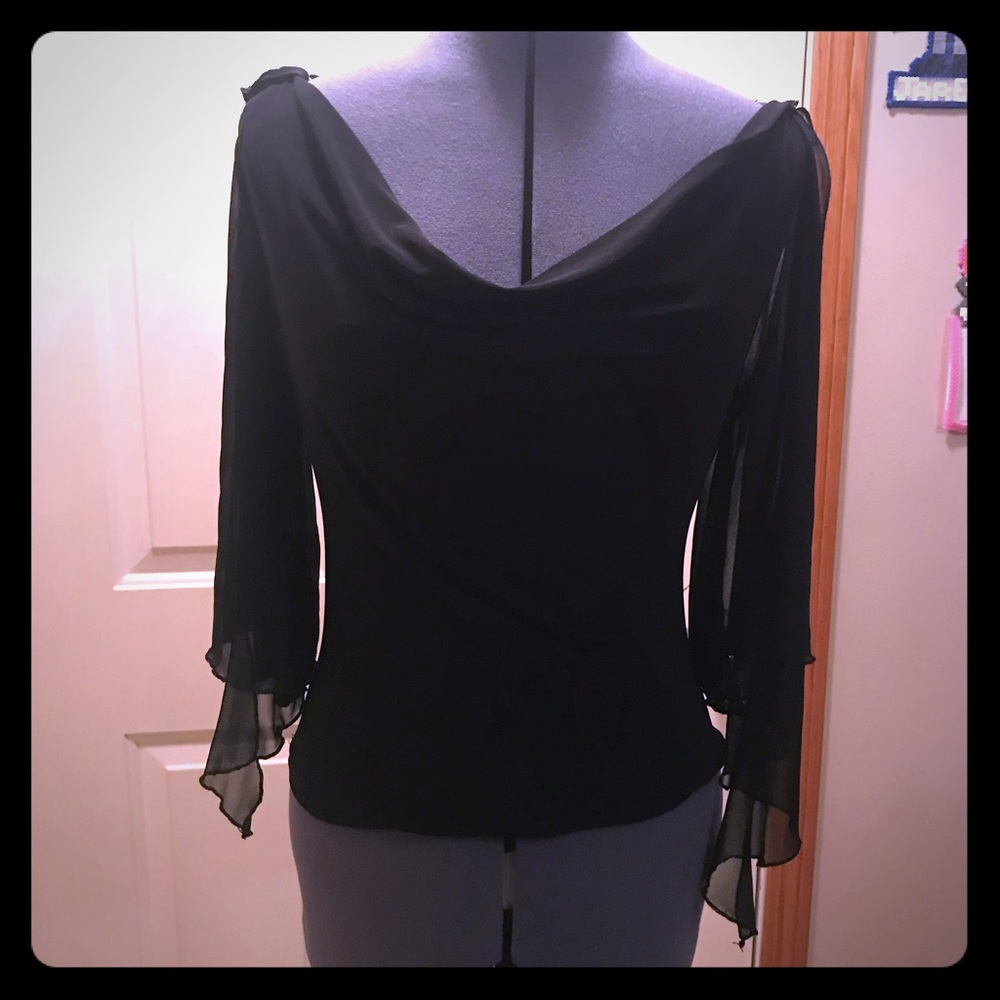 Sheer sleeve blouse
